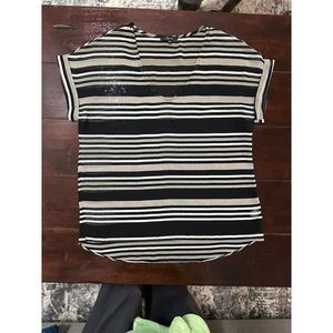 Soprano Women's sheer Striped Black Blouse Size Small